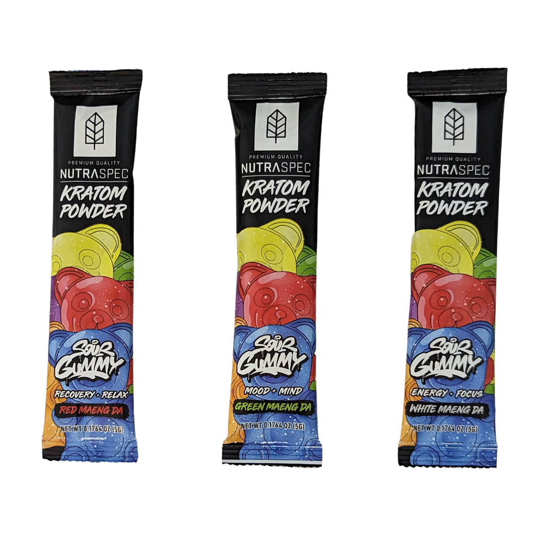 NutraSpec - Flavored Kratom Sampler 4 NutraSpec Kratom Powder - Sour Gummy